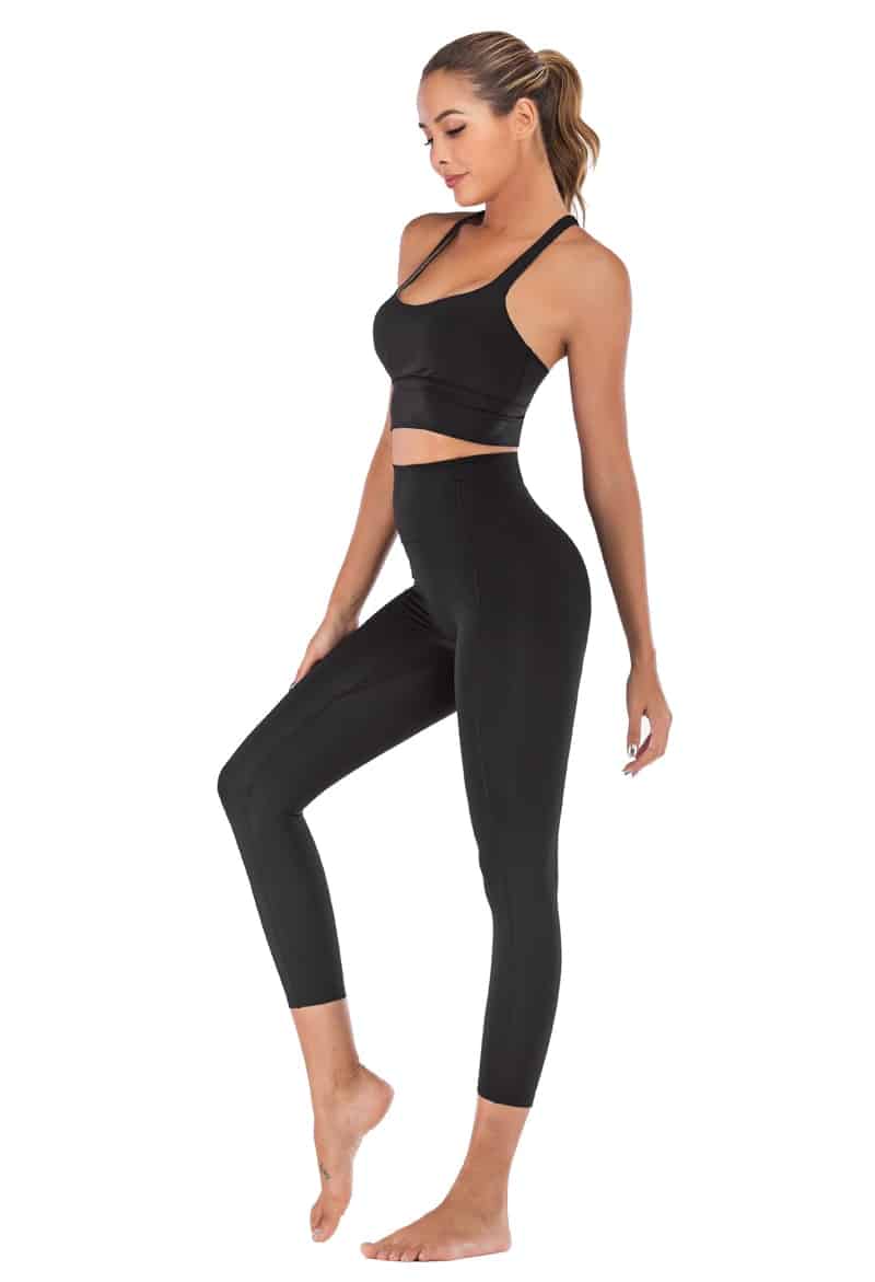 Conjunto de mallas de Yoga de sensación desnuda para mujer, traje de Fitness, ropa de Yoga de cintura alta, ropa deportiva de entrenamiento para gimnasio