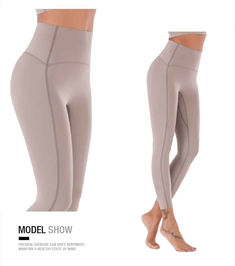 Conjunto de mallas de Yoga de sensación desnuda para mujer, traje de Fitness, ropa de Yoga de cintura alta, ropa deportiva de entrenamiento para gimnasio