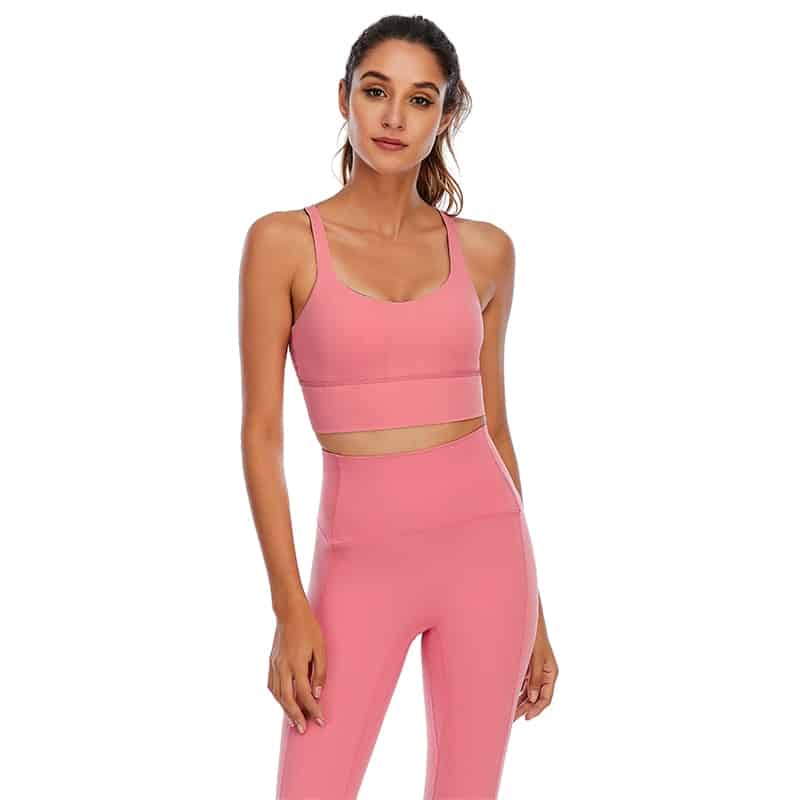 Conjunto de mallas de Yoga de sensación desnuda para mujer, traje de Fitness, ropa de Yoga de cintura alta, ropa deportiva de entrenamiento para gimnasio