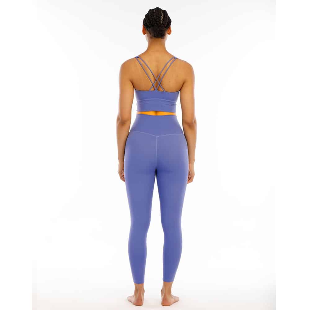 Conjunto de mallas de Yoga de sensación desnuda para mujer, traje de Fitness, ropa de Yoga de cintura alta, ropa deportiva de entrenamiento para gimnasio