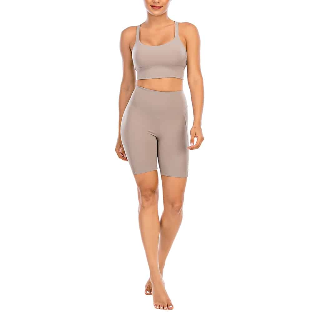 Conjunto de mallas de Yoga de sensación desnuda para mujer, traje de Fitness, ropa de Yoga de cintura alta, ropa deportiva de entrenamiento para gimnasio