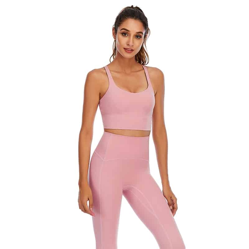 Conjunto de mallas de Yoga de sensación desnuda para mujer, traje de Fitness, ropa de Yoga de cintura alta, ropa deportiva de entrenamiento para gimnasio