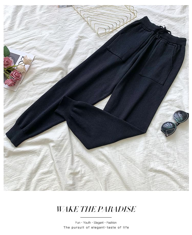 SMTHMA-Conjunto de dos piezas de ropa para mujer, jersey de manga larga con estampado de leopardo y pantalones de cintura elástica, a la moda