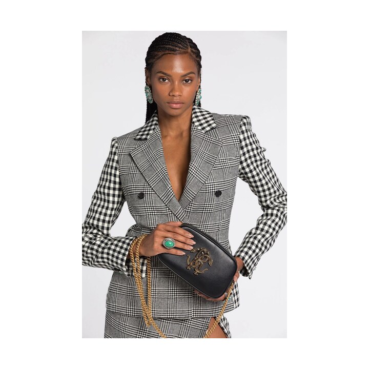 Bolso Roberto Cavalli Mirror Snake Negro
